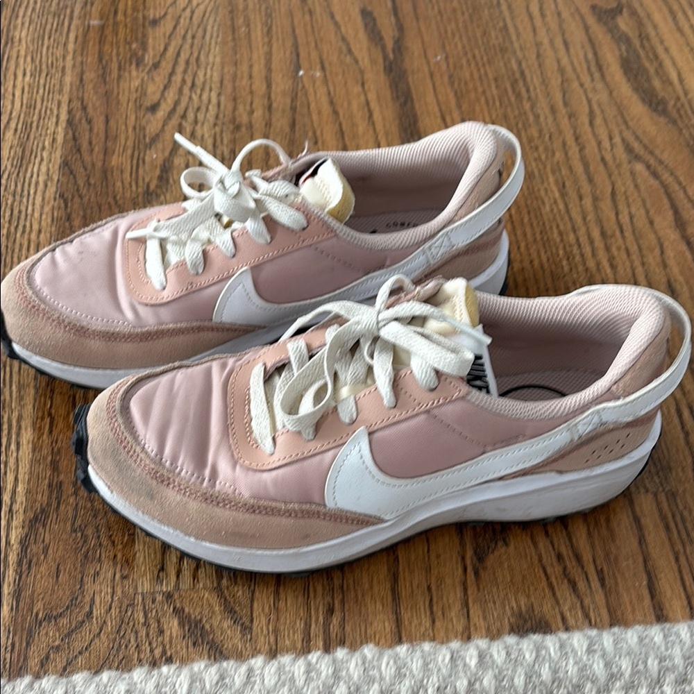 Nike Pink and White Retro-Inspired Sneakers